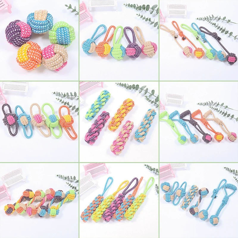 Pet Dog Toys for Large Small Dogs Toy Interactive Cotton Rope Mini Dog Toys Ball for Dogs Accessories Toothbrush Chew Puppy Toy