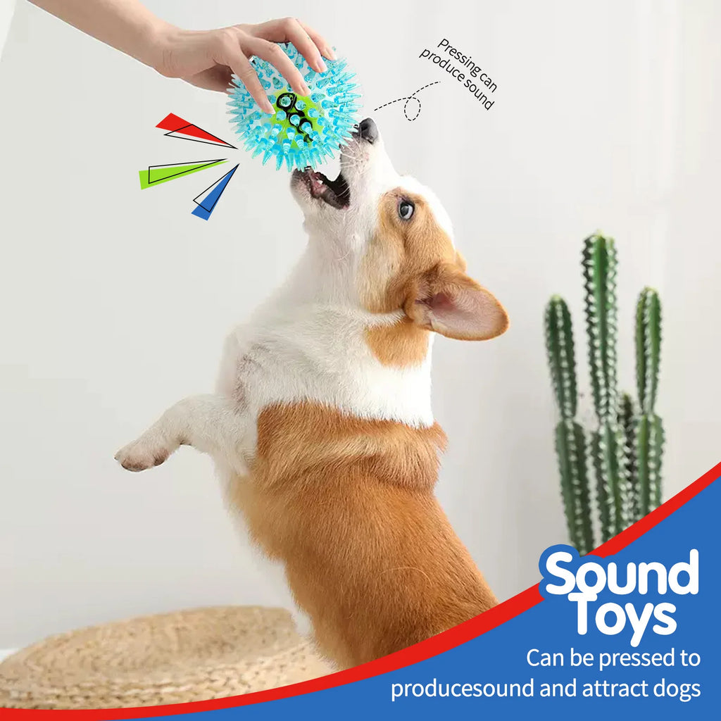 Pet dog toy, rubber tennis ball, prick ball, squeaking, grinding teeth, relieving boredom, accompanying various dogs of all size